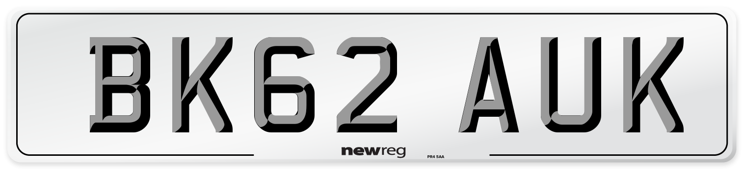 BK62 AUK Number Plate from New Reg